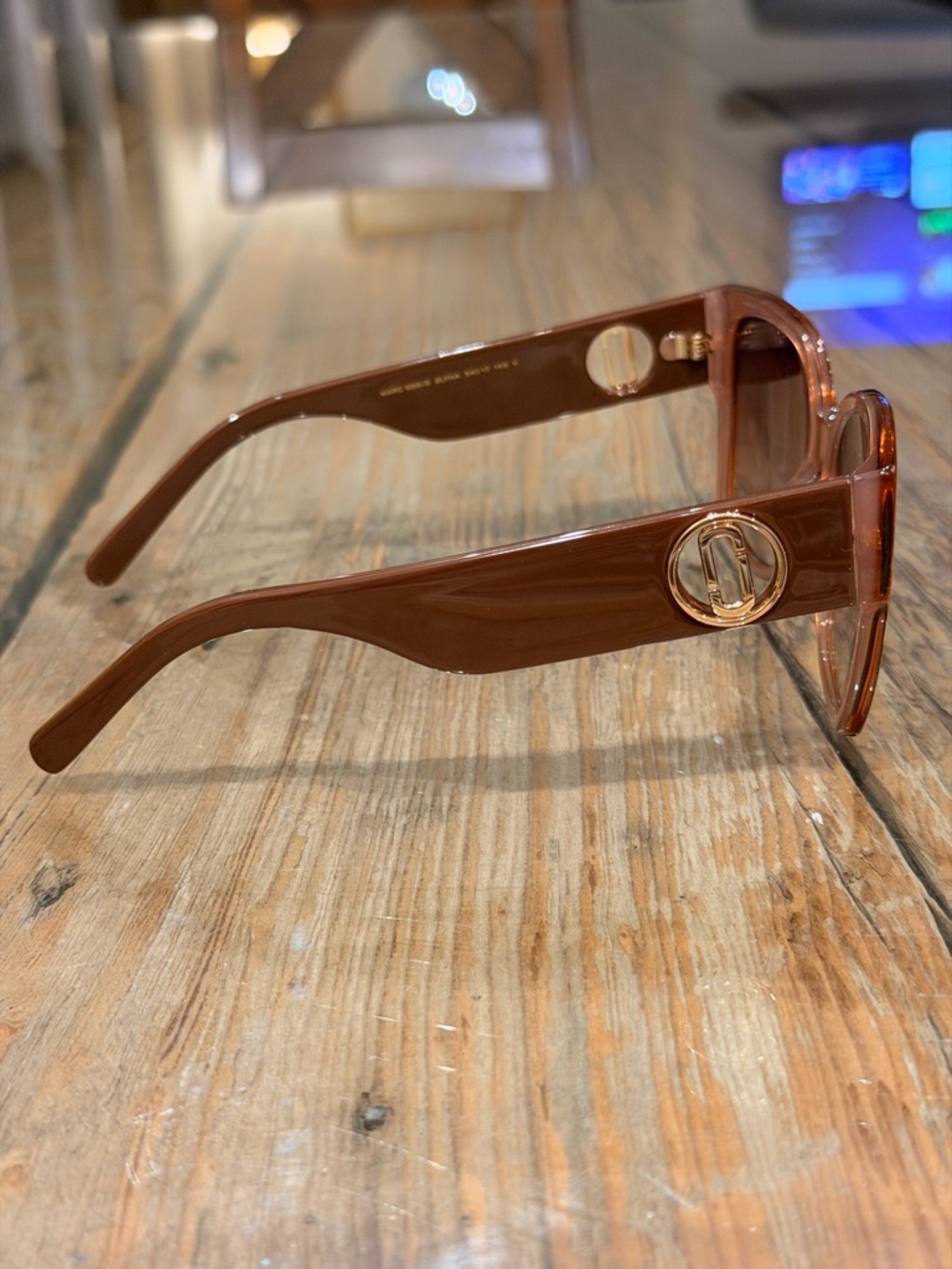Marc Jacobs Oversized Square Sunglasses in Translucent Pink-Brown - Picture 8 of 11
